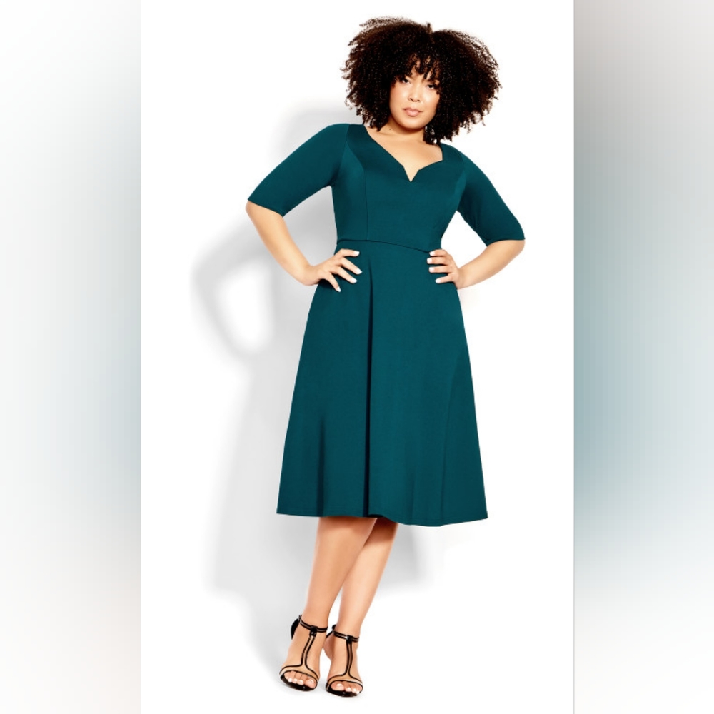 Teal City Chic Midi Dress NTW